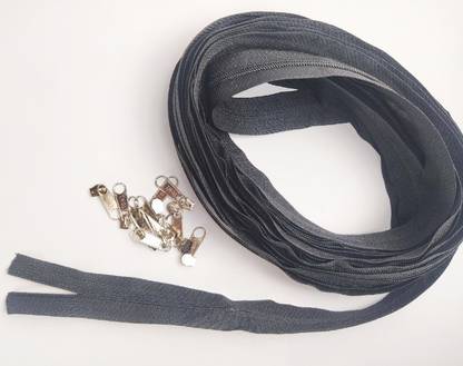 Azzinos Black Zipper roll no 3 and Zipper pull Black Synthetic Two Way Open-ended Zipper