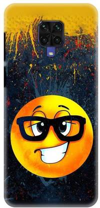 NDCOM Back Cover for POCO M2 Pro Cool Emoji With Color Splash In The Background Printed