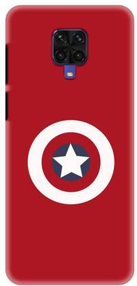 NDCOM Back Cover for Redmi Note 9 Pro Captain America Shield Avenger Printed