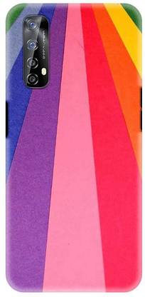 NDCOM Back Cover for Realme 7 Rainbow Light Pattern Printed
