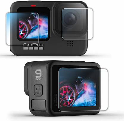 Power Smart Front and Back Tempered Glass for Tempered Glass Screen Protector for GoPro Hero 11 / 10 / 9 Camera LCD Screen Protection (3 P'cs Set)