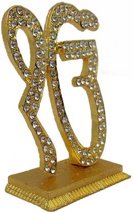 The Razzle Box Ek Omkar Sign Colour Golden, ek onkar Idol for car Dashboard Decorative Showpiece  -  0.3 cm