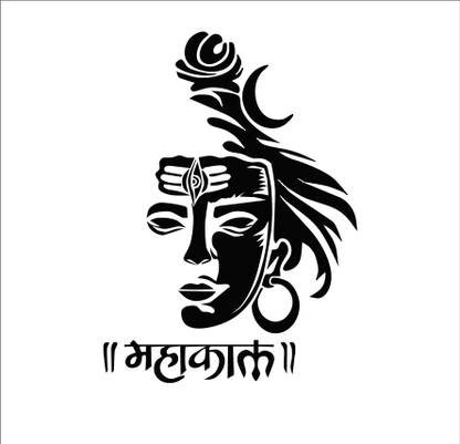 Decals Stock 76 cm Mahakal Face Self Adhesive Sticker