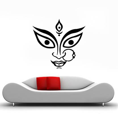 Decals Stock 58 cm Durga Maa Face Design Self Adhesive Sticker
