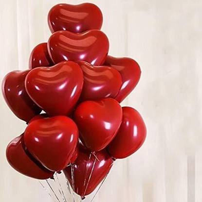 Balloonistics Solid My Party Store Dot Com Red Heart Dil Toy Balloons (50, Red Heart) Balloon