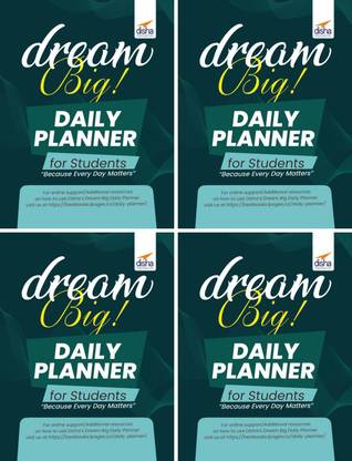 Disha's Dream Big Daily Planner for students (set of 4 Planners)