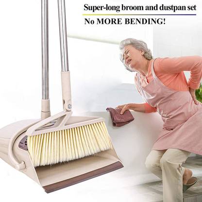 Miral Enterprises Broom And Dustpan Set Stand Up Broom Head And Dust Pan Combo, Dry Duster Set