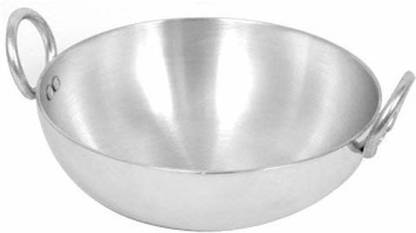 subaa Subaa Aluminium Kadhai Aluminium Kadai with Handle for Kitchen | Aluminium Vessels for Cooking Deep Frying Kadai /Pan for Kitchen Pack of 1 Kadhai 25 cm diameter 2L capacity (Aluminium) Kadhai 24 cm diameter 1 L capacity