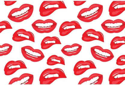 Artzfolio Lips D3 Art & Craft Gift Wrapping Paper | Plain & Smooth Sheet 18 X 12Inch;Set Of 5 Pcs Pattern Plain Non-Textured Paper Gift Wrapper