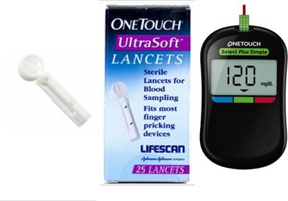 OT Select Plus Simple System One Touch Select Plus Glucometer with 10 Free strips and 35 Lancets Glucometer