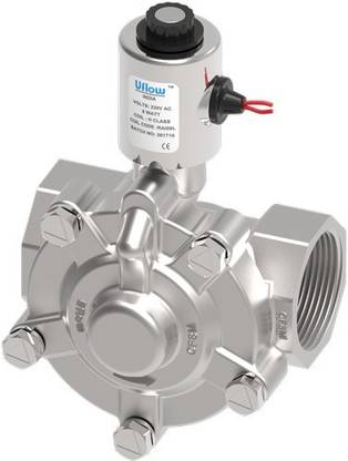 UFLOW SS304 1" (25NB) BSP PILOT OPERATED DIAPHRAGM TYPE SOLENOID VALVE Diaphragm Valves