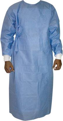 SHI Pre-Sterilized Non Woven Disposable Surgical Gowns Hospital Scrub (Pack of 10) (Medical Blue Hopital Gown) Gown Hospital Scrub