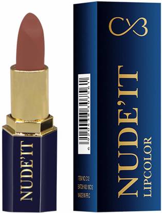 CVB C12-201 Nude’It Lip Colour for Smudge-Proof Matte Finish, Dermatologically Tested Smooth Texture Highly Blendable Long-Lasting Lipstick