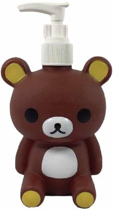 Nekta Liquid Soap Dispenser Plastic Cartoon Character Teddy Bear for Kids Bathroom Accessories 200 ML (Pack of 1) 200 ml Soap, Shampoo, Lotion, Liquid, Gel, Foam Dispenser