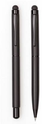 COI Black Full Matte Pen Set with Blue Ink and Executive Use Roller and Ball Point Pen (Set of 2 Pens) Ball Pen