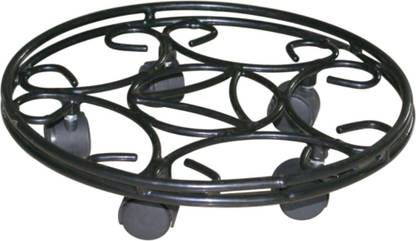 Garden Deco 11 Inch Pot Stand with Wheels for Indoor and Outdoor (Set of 1 PC) Plant Container Set
