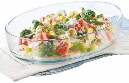 BOROSIL Oval Baking Dish, 700 ml, Transparent Baking Dish
