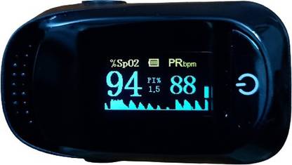 SAI SURGIMATES Fingertip Pulse Oximeter, Oxygen Saturation Monitor With Perfusion Index Pulse Oximeter (Black) Pulse Oximeter