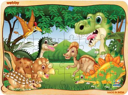 Webby Dinosaurs in Jungle Wooden Jigsaw Puzzle, 40pcs