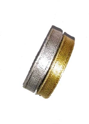 KHUSHA CREATIONS KCC-104 Gold, Silver Chiffon Ribbon