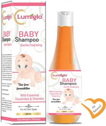 lumiglo Ultra Nourishing Baby Shampoo Head To Toe With Essential Ceramides & Vitamins | For healthy Sclap & Stronger Hair | With No Tears Formula Gentle Cleansing Hypoallergenic, Dermatologically Tested, Free From Paraben & Alcohol