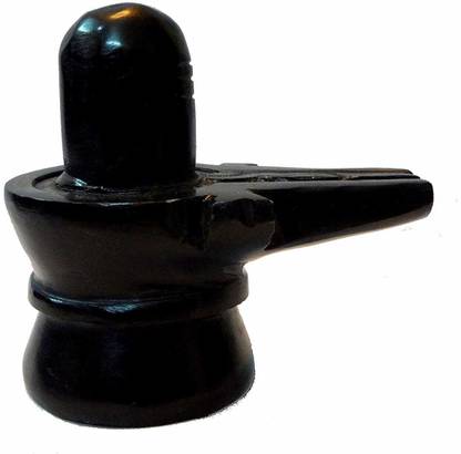 Indoselection Black Stone Lord Shiva Lingam Puja Idol Murti-Shiv Ling Ideal for Gift Decorative Showpiece  -  5 cm