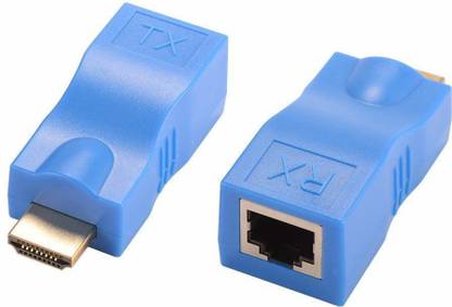 microware 4K 3D HDMI 1.4 30M Extender to RJ45 Over Cat 5e/6 Network LAN Ethernet Adapter - Blue 4K 3D HDMI 1.4 30M Extender to RJ45 Over Cat 5e/6 Network LAN Ethernet Adapter - Blue HDMI Connector