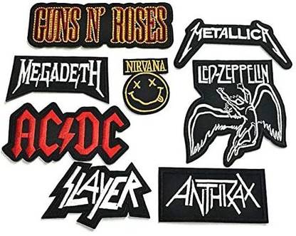 Thailand Set Patch of Iron on Patches#16,Guns n Roses Rock Band Patch,AC DC ACDC Patch,Led Zeppelin Patch,Metallica Patch,Nirvana