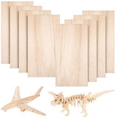 BBTO Basswood Wood Sheets Unfinished Wood Slices Blank Wooden Craft Sheets For Diy Arts Craft Project, 100 X 200 X 1.5 Mm (18