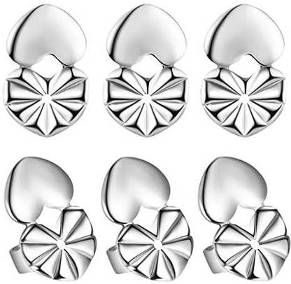 fomissky Secure Earing Backs LiftersAdjustable Pierced Earring BacksMagic Earring Backs for Drooping Earrings 3 Pairs Per Set