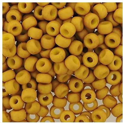 Miyuki Round Rocaille Seed Beads Size 6/0 Matte Opaque Mustard 20 Gram Tube