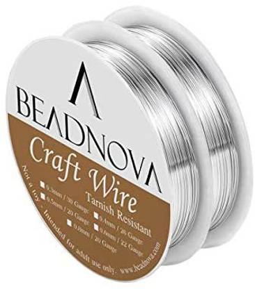 Beadnova Bare Copper Wire Tarnish Resistant Jewelry Making Wire ( Plated,22 Gauge)