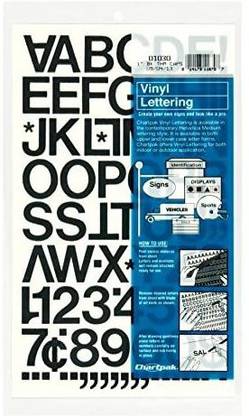 Chartpak Self-Adhesive Vinyl Capital Letters and Numbers1 Inch High88 per Pack (01030)