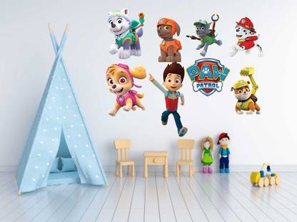 KAMYA HOME DÉCOR 65 cm ALL TEAM OF PAW PATROL Self Adhesive Sticker