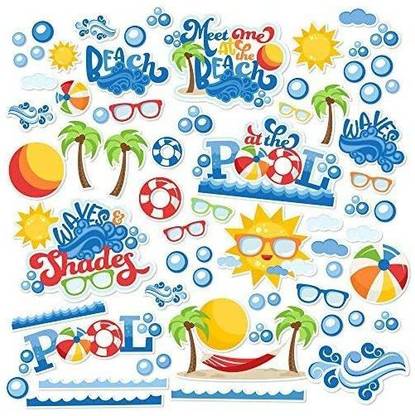 Miss Kate Cuttables Paper Die Cuts - Summer Basics - Over 60 Cardstock Scrapbook Die Cuts - by