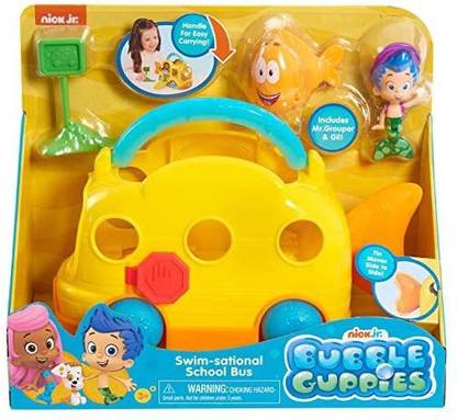 Just Play Nick Jr. - Bubble Guppies Swim-Sational School Bus - Includes Mr.Grouper Gil!