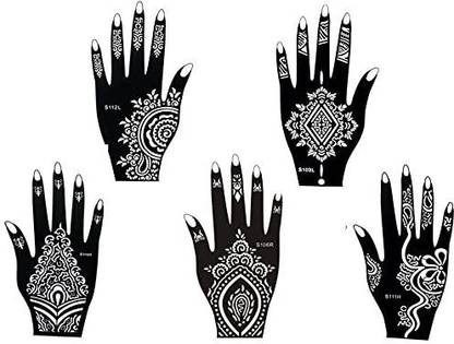 tattoo Stencil Template Set of 5 different Sheets Henna Designs Suitable for Hand Henna 5
