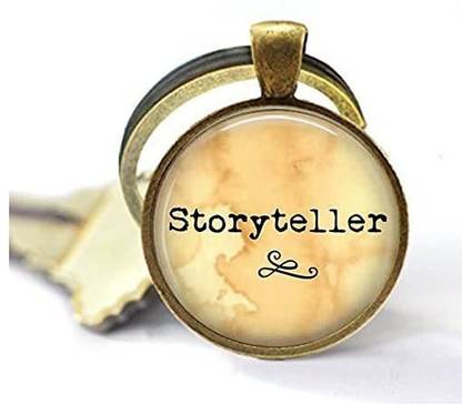 Aidk Storyteller Keychain - Gift for Writer - Writing Jewelry - Love to Write - Literary Jewelry - Editor Gift - Storytelling