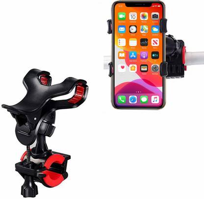 Strauss Universal 360 Degree Adjustable for Bike, Motorcycle, Maps & Navigation (Red) Bicycle Phone Holder