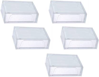 JSM New Transparent Safe Visiting/Business Name Card Box (Pack of 5) 200 कार्ड होल्डर