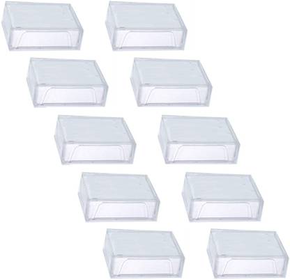 JSM New Transparent Safe Visiting/Business Name Card Box (Pack of 10) 200 Card Holder