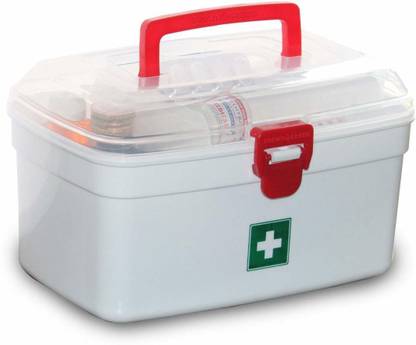 NMS TRADERS DAILY Medicine Box, Medical Box, First aid Box, Multi Purpose Box, Multi Utility Storage with Handle (Regular, White Pill Box