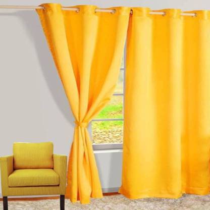 HHH FAB 151 cm (5 ft) पॉलिएस्टर खिड़की पर्दा (2  का पैक)