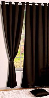 HHH FAB 213 cm (7 ft) Polyester Semi Transparent Door Curtain (Pack Of 2)