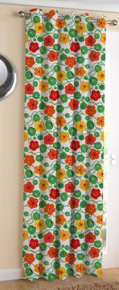 AIRWILL 214 cm (7 ft) Door Cotton Blackout Curtain Single Curtain