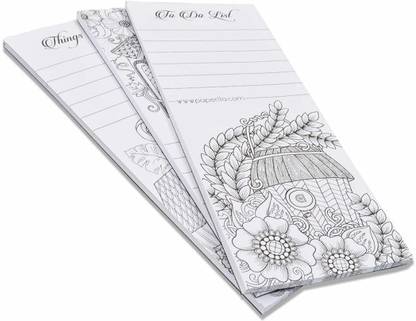 COI Notepad | Mandala | DOODLING to Do List Set of 3 Memo Pads 2021 Pocket-size Note Pad RULED 50 Pages