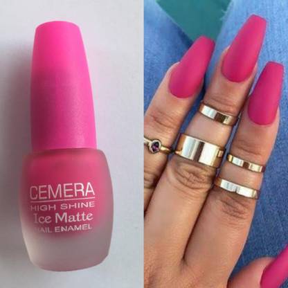 Cemera High Shine Ice Matte Nail Polish Pink Pink