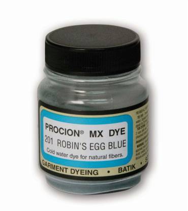 Jacquard Fabric Colours - Procion MX - Fiber Reactive Cold Water Dyes - 18.71 GM (2/3 Oz) Bottle - Robin's Egg Blue (201)