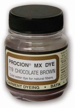 Jacquard Fabric Colours - Procion MX - Fiber Reactive Cold Water Dyes - 18.71 GM (2/3 Oz) Bottle - Chocolate Brown (119)
