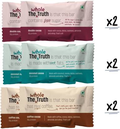 The Whole Truth Protein Bar_Choco Variety Protein Bars Price in India
